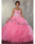 Hot Pink Quinceaner Dresses Sweetheart Beaded Ball Gowns Sweet 16